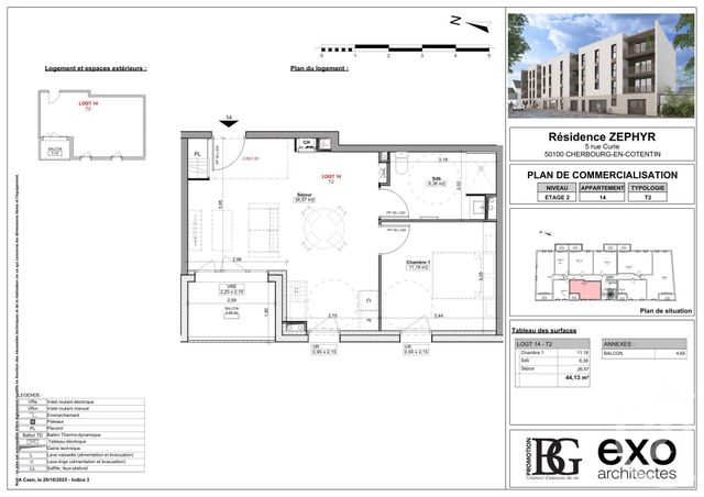 Appartement T2 à vendre - 2 pièces - 46.54 m2 - CHERBOURG EN COTENTIN - 50 - BASSE-NORMANDIE - Century 21 Hervé Regnault