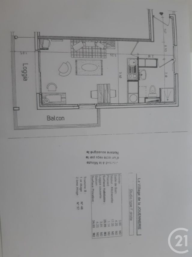 Appartement F1 à louer - 1 pièce - 25.0 m2 - CHERBOURG EN COTENTIN - 50 - BASSE-NORMANDIE - Century 21 Hervé Regnault
